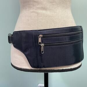 Black Nylon Travelers Belt Bag